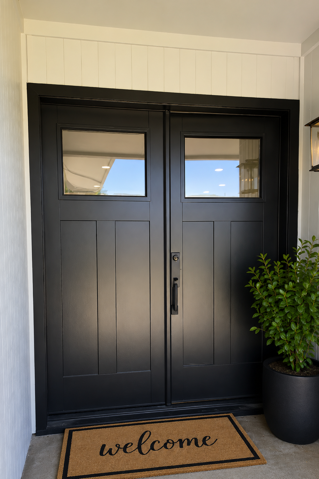 Custom front door creating a welcoming entry to an Arizona home